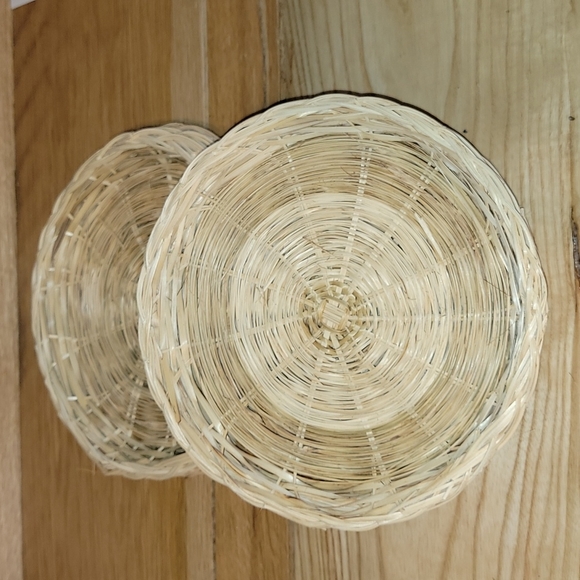 Set of 6 straw paper plate holders - Picture 2 of 4